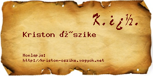 Kriston Őszike névjegykártya